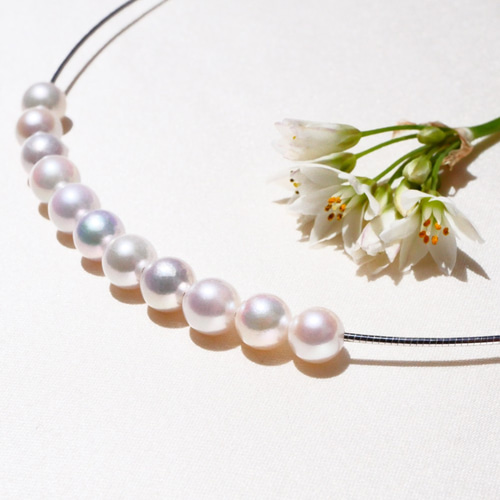 あこや真珠 11drops necklace オメガネックレス スライドピン