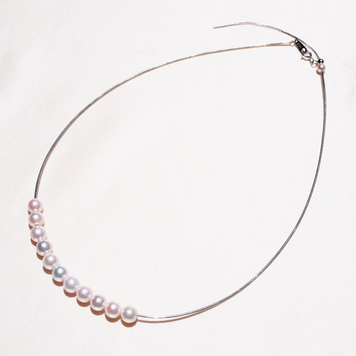 あこや真珠 11drops necklace オメガネックレス スライドピン