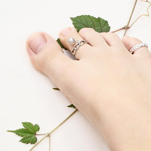 送料無料】あこや真珠 トゥーリング ピンキーリング フリーサイズ