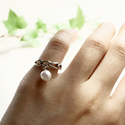 [免運費] Akoya 珍珠旅遊小指戒指均碼珍珠 第1張的照片
