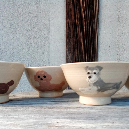 オーダーメイド☆犬茶ワン(犬の写真を元に制作) 茶碗・めし碗 neruko