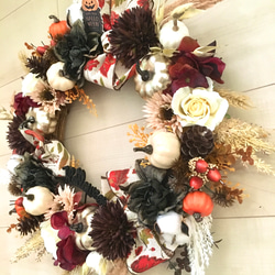 No.wreath-15229/ハロウィンリース　20-(17)　48cm/アーティフィシャルフラワー造花 3枚目の画像