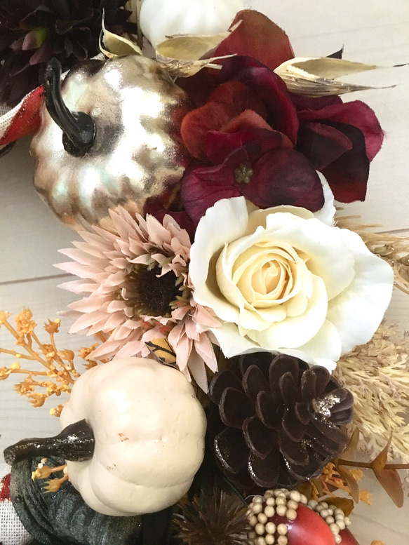 No.wreath-15229/ハロウィンリース　20-(17)　48cm/アーティフィシャルフラワー造花 7枚目の画像