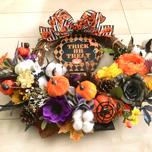 No.wreath-15232/ハロウィンリース 20-(20) 43x45cm/アーティ