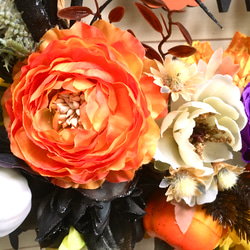 No.wreath-15245/ハロウィンリース　20-(32)　42x48cm/アーティフィシャルフラワー造花 7枚目の画像