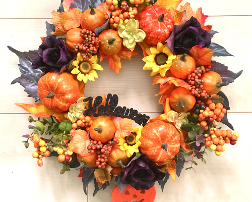 No.wreath-15246/ハロウィンリース（秋のリース）20-(33) 34cm