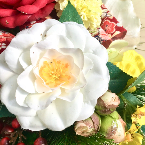 No.wreath-15270/お正月しめ縄リース しめ飾り 20-(21) 45x30/アーティ