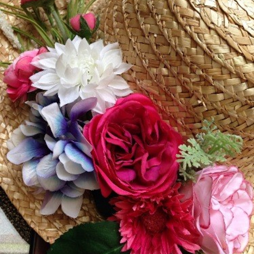 アーティフィシャルフラワーリース27cm 玄関リースフラワーリース母の日