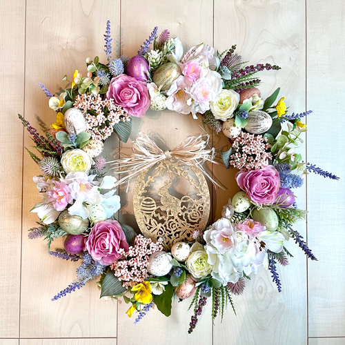 No.wreath-15313/イースターリース21-(8) きらきらプレート43cm  