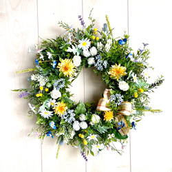 No.wreath-15326/ガーデングリーンのリース(1) 43cm /アーティフィシャルフラワー造花 10枚目の画像
