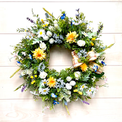 No.wreath-15326/ガーデングリーンのリース(1) 43cm /アーティフィシャルフラワー造花 9枚目の画像