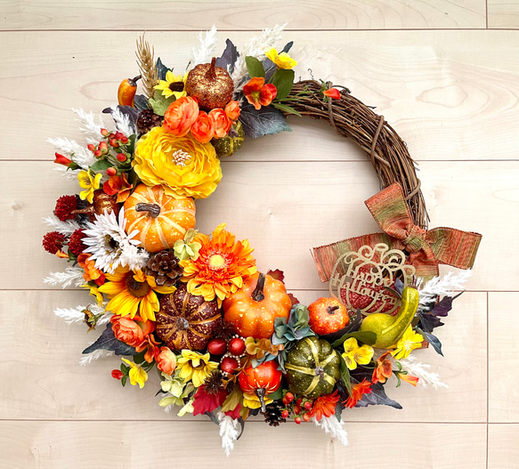 ✤ ✤ ハロウィンリース♬  造花  デコレーションリース ✤ ✤ No.wreath-15368/ ハロウィンリース 21-(4) 45x45cm /アーティ