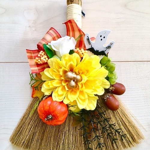 ハロウィン壁掛けフラワーアレンジオブジェNo90 ハロウィン壁掛けフラワーアレンジオブジェNo90