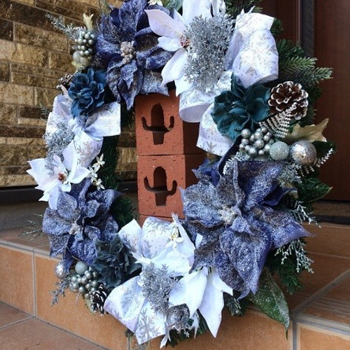 ひろりん✨クリスマスリース✨径50cm超え特大✨造花✨フラワーリース