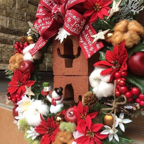 クリスマスリース☆スノーマン クリスマスリース 30cm スノーマン – 日本の四季・行事の店 木瓜屋
