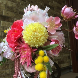 No.wreath-14751/ひな祭りリース（21）うさぎ/30x36cm/お雛様/春/桃の節句（アートフラワー造花） 7枚目の画像