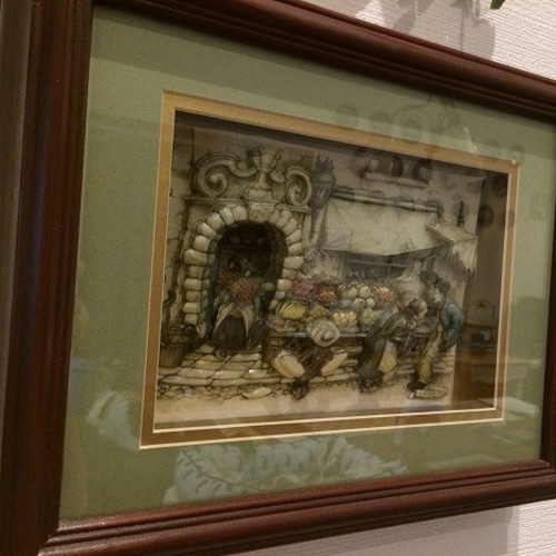 テディベア デコパージュシャドーボックス額壁飾り テディベア