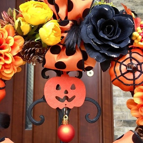 リースパーフェクト　リースサムライ　4枚 夏のひまわりリース【直径約16cm 】 | Atelier SAKI アトリエ咲