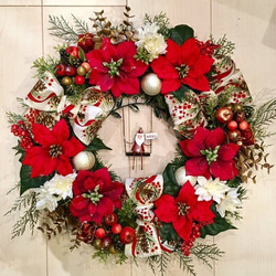 No.xmas-14331/クリスマスリース40cm/ブランコ・サンタ