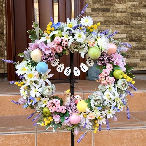 No.wreath-14997/スプリング・リース(9）イースターリース（ウサギ