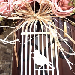 No.wreath-15146/アンティークピンク・ローズリング(1)/42cm/アーティフィシャルフラワー造花 3枚目の画像