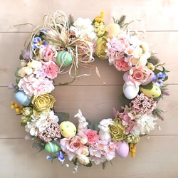 No.wreath-15161/イースターリース20-(13)42cm　イースターバニー/アーティフィシャルフラワー造花 1枚目の画像