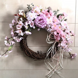No.wreath-15164/桜のリース (春のリース)20-(3) 36x48cm/アーティ