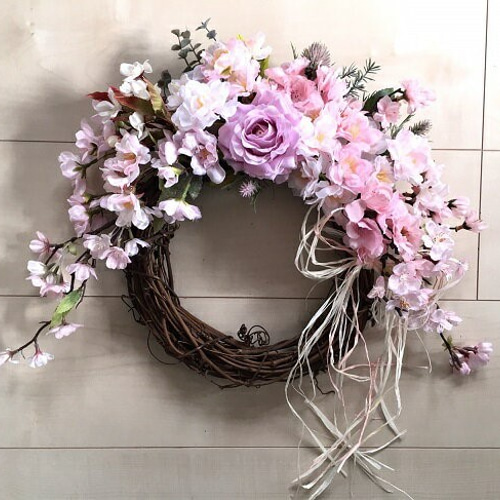 No.wreath-15164/桜のリース (春のリース)20-(3) 36x48cm/アーティ