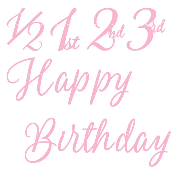 HappyBirthday　グリッター　誕生日飾り　バースデーフォト　ピンク　　ハーフバースデー　1歳　2歳　3歳　 1枚目の画像