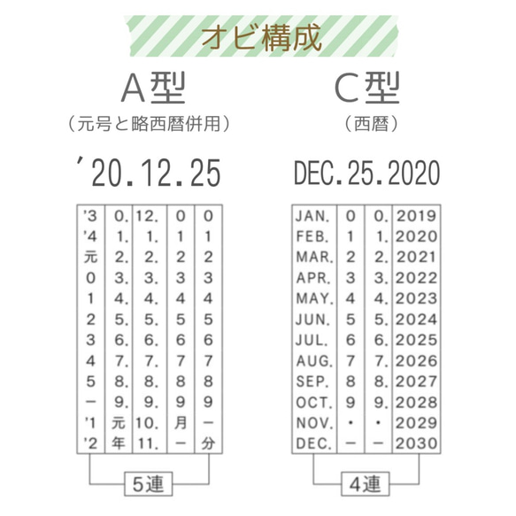 【選べるデザイン】キャンディ・リボンの日付印/データー印/日付スタンプ/回転印 8枚目の画像