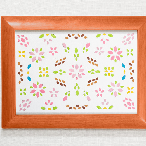 革の絵画革絵「さくら」