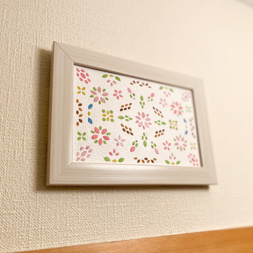 革の絵画革絵「さくら」