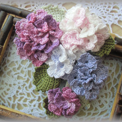 紫陽花のコサージュ（パープル系or薄ピンク） 2枚目の画像