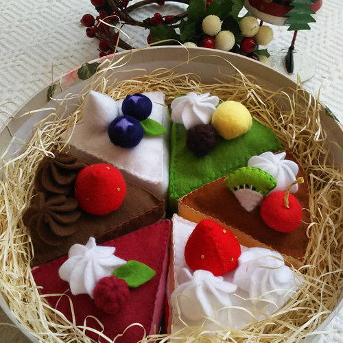 オーダー受付バースデーケーキ 誕生日会イベントにフェルトケーキ