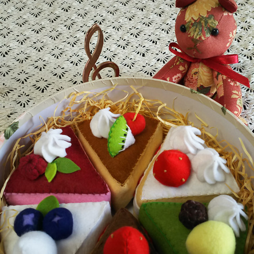 再販15】おままごとフェルトホールケーキ☆お好みの6個セット おもちゃ