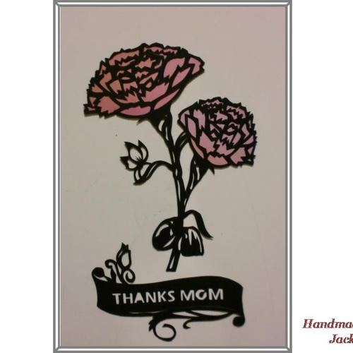 メルヘン切り絵C25 母の日 カーネーション 切り絵 ﾒﾙﾍﾝ切り絵JackRoom