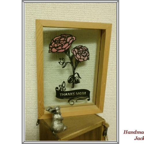 メルヘン切り絵C25 母の日 カーネーション 切り絵 ﾒﾙﾍﾝ切り絵JackRoom