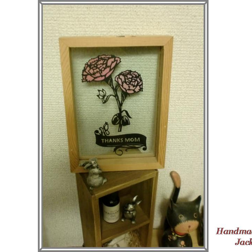 メルヘン切り絵C25 母の日 カーネーション 切り絵 ﾒﾙﾍﾝ切り絵JackRoom