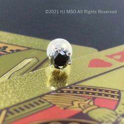 PT900 Black diamond cool pierced earring - single 5枚目の画像