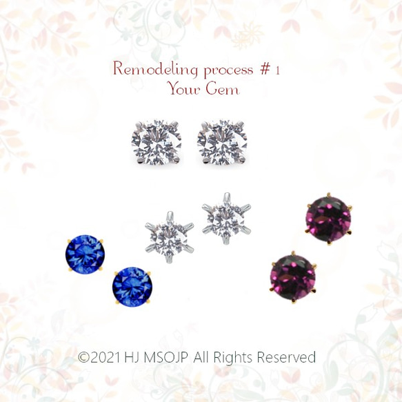 【 Remodeling 受注製作】PT 900 swing pierced earrings 2枚目の画像