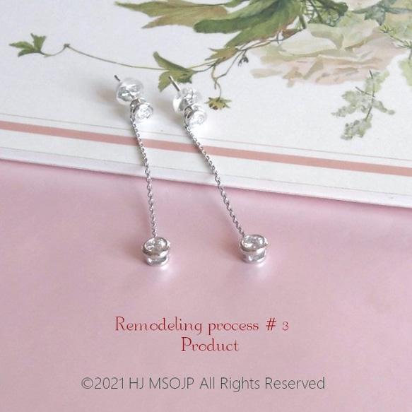 【 Remodeling 受注製作】PT 900 swing pierced earrings 1枚目の画像