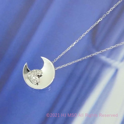 K18WG Diamond lunar pendant 4枚目の画像