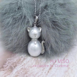 H♡WD K18WG South sea pearl kitten pendant 1枚目の画像