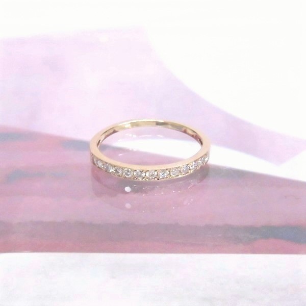 K18 PG Diamond pinkie ring