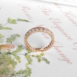 K18 Pink gold full-eternity diamonds ring - Wedding band 3枚目の画像