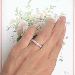 K18 Pink gold full-eternity diamonds ring - Wedding band 7枚目の画像