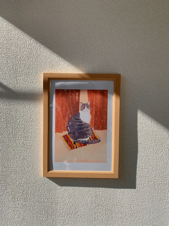 彼女の猫 (A4 Print with wooden Frame) 第2張的照片