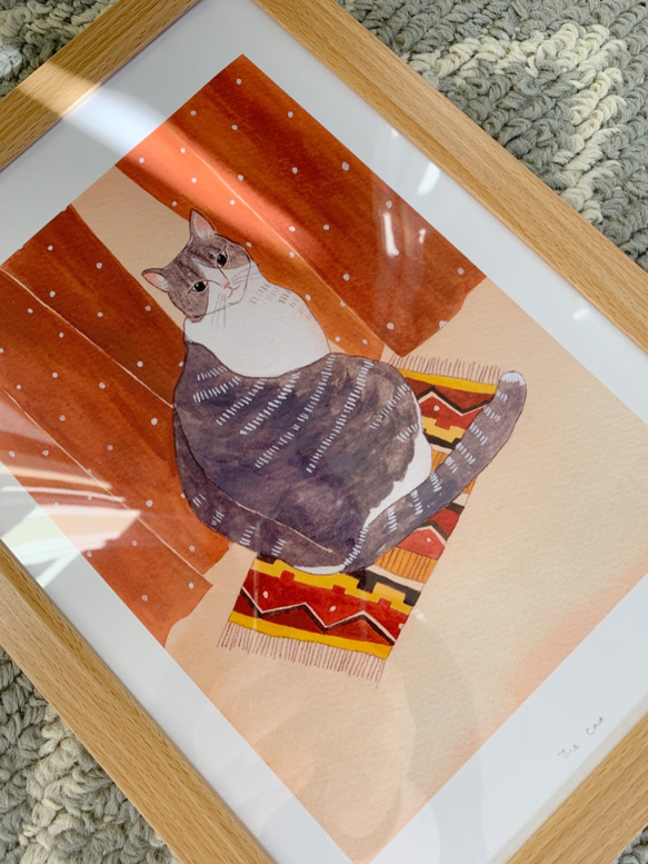 彼女の猫 (A4 Print with wooden Frame) 第3張的照片