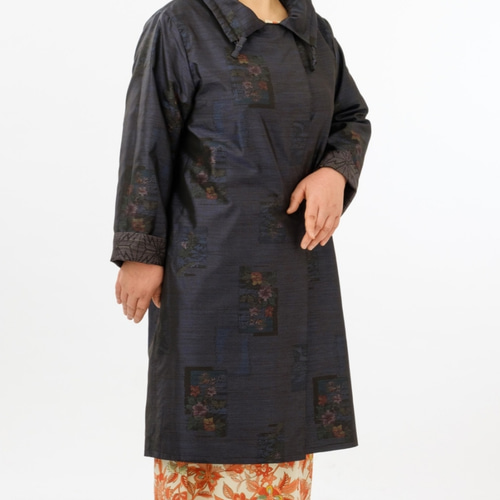 大島紬リバーシブルコート(着物リメイク) コート わさびん 通販