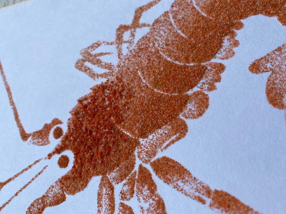 掘り出し物‼︎珊瑚絵色紙・縁起物【海老】 4枚目の画像